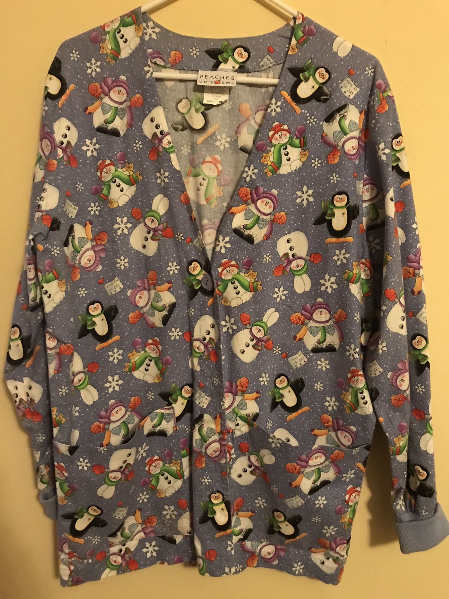 Peaches Uniform Scrub Christmas Jacket size S