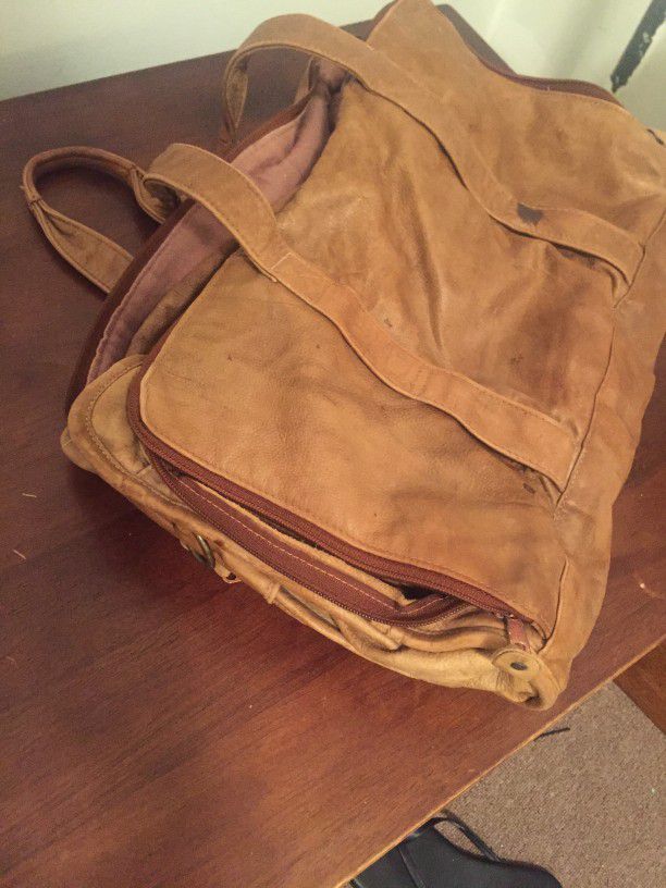 Vintage Leather Messenger Bag 