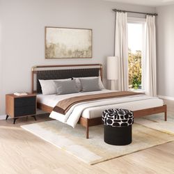 Netz Black & Walnut King Bed