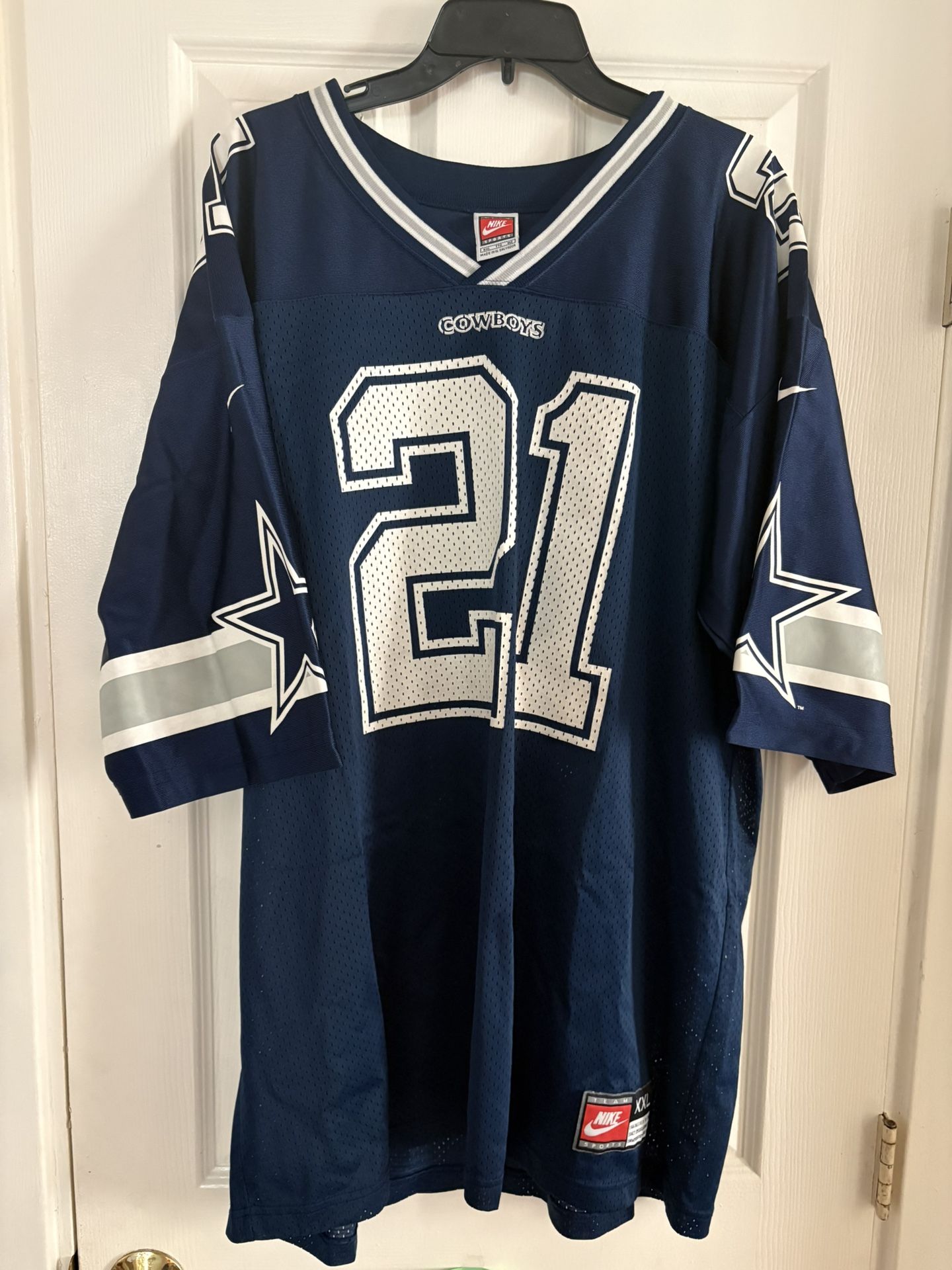 Vintage Nike Dallas Cowboys Deion Sander Jersey Men’s XXL Blue 90s Team Sports
