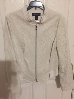 New white leather jacket