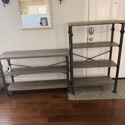 2 Piece Gray And Black Shelves Set 