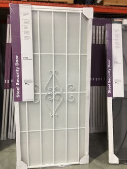 36x80 white security steel door