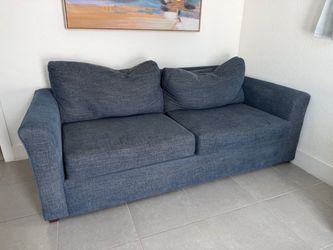 Dark Blue Microfiber Sofa – Clean & Comfortable