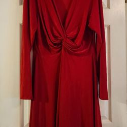 Libian Red Long Sleeve Dress, Size 2X