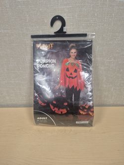 Spirit Halloween Pumpkin Poncho Adult Costume
