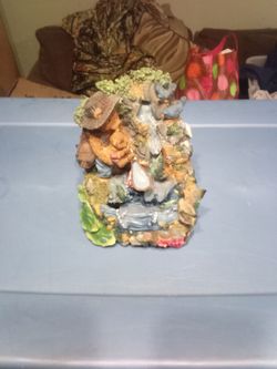 Resin Fisherman Waterfall Figurine
