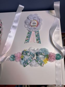 Llama Theme Baby Shower sash and daddy to be pin