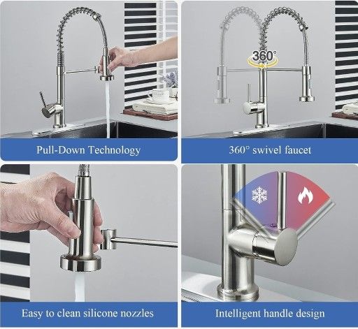 Brand New Brushed Finish Pull Out Faucet New Grifo De Cocina
