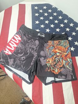 Womens Fighting MMA Dragon Shorts Grappling Muay Thai Kick Boxing size Med