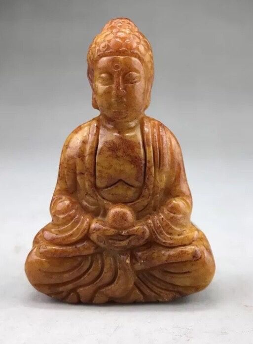 Natural Pure Jade Buddha praying statue