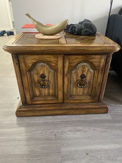 Antique Solid Oak wood Table With Brass Knockers