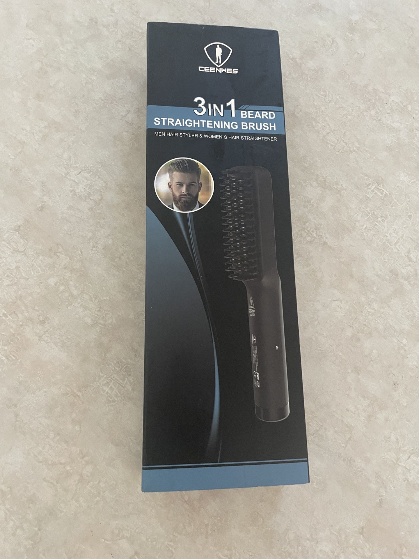 CEENWES 3 in 1 Beard Straightening Brush & Beard Oil - NEW Sealed