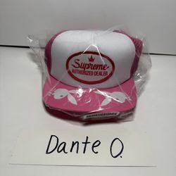 Supreme x Playboy Pink Authorized Mesh Trucker Hat new 