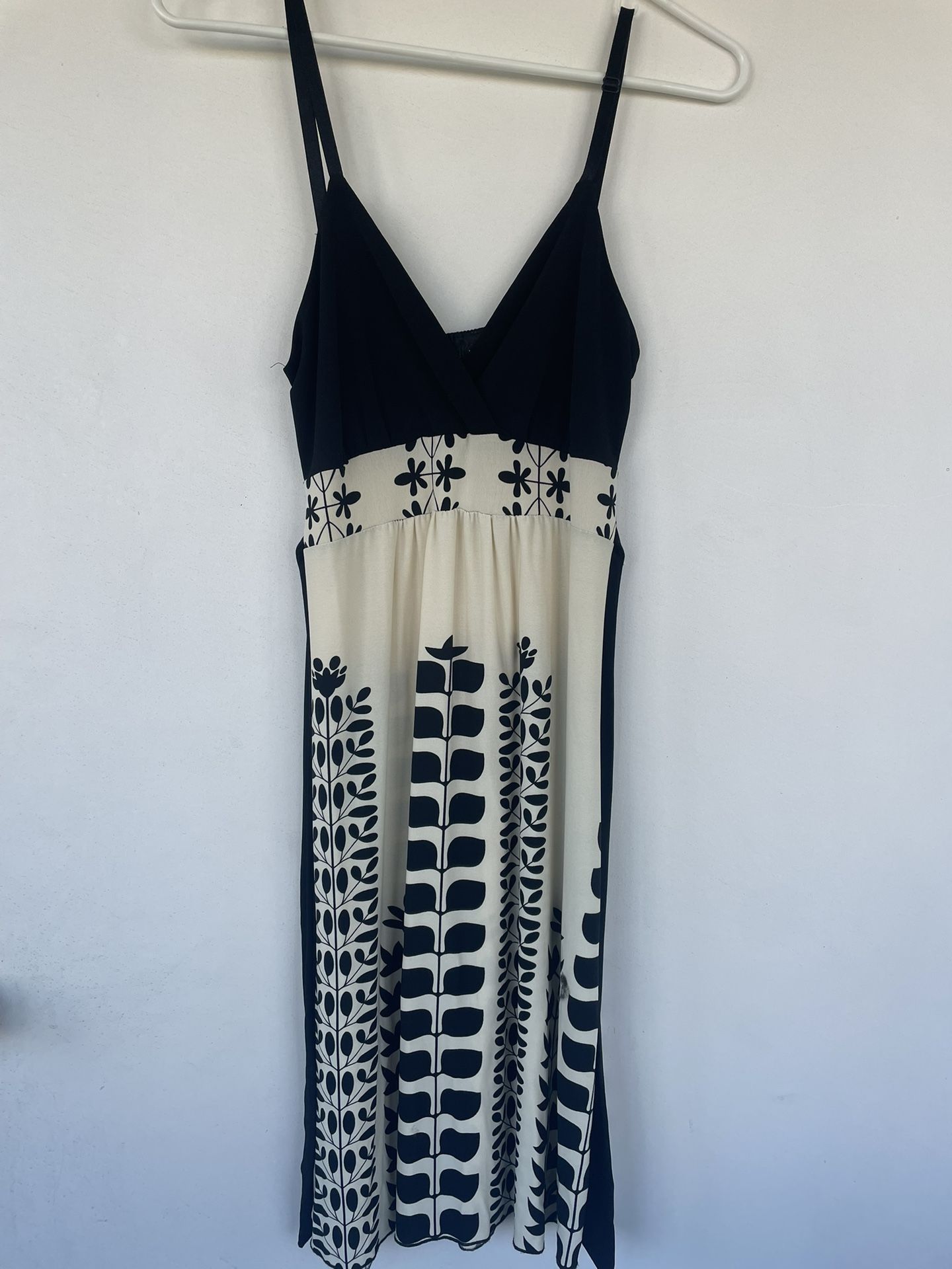 Furlough Sale - Black And Cream Geometric Dress