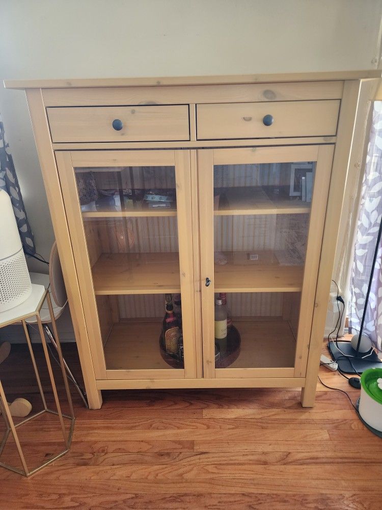 Ikea Yellow Wood Cabinet and Dining Table Read Description