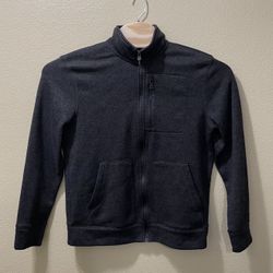 Men’s Large Banana Republic Charcoal Gray Full Zip Mock Neck Long Sleeve Sweater