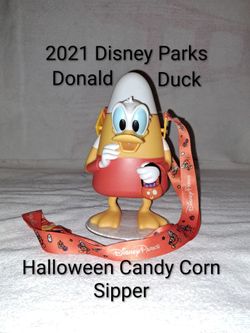 New Disney Parks Donald Duck Candy Corn Sipper From The Halloween Collection With Lanyard