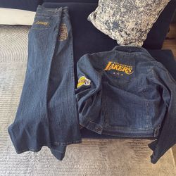 Vintage Lakers Jean /jacket  