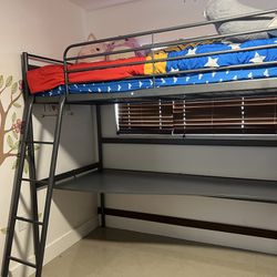 Twin Loft bed with desk 