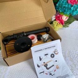 New Rustic Toilet Paper Holder Pipe with Shelf Industrial Toilet Roll