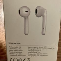 Wireless Earbuds, Bluetooth 5.0 Headphones Hi-Fi Stereo Bluetooth Earbuds Half In-Ear True Wireless Earbuds With Buit-In Mic Headset 30H Playtime With