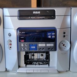 RCA Stereo System! Radio & Auxiliary Audio Input Works! CD & Cassette Does NOT Work! Cleaned & Tested!