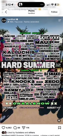 Hard Summer 2 Day GA wristband