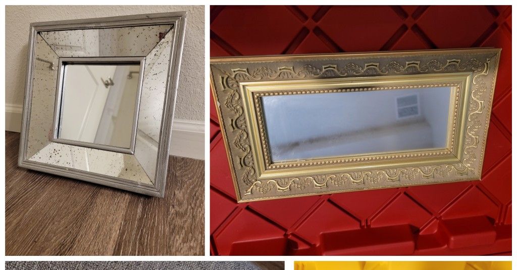 Vintage Mirror Or Candle Holder Or Planter Pocket