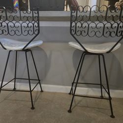 Pair Of Vintage Arthur Umanoff Swivel Bar Stools
