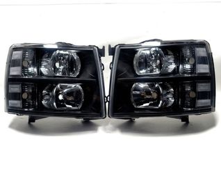 Headlights For 07-14 Chevy Silverado 1500/2500HD 3500HD HeadLamps Black
