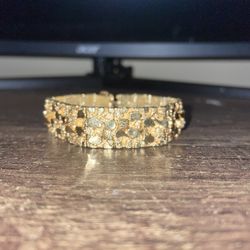 14k Gold Plated (Laminated Gold!) Nugget Bracelet