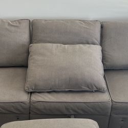 Modular Sectional Sofa with Storage Ottoman, Convertible U Shaped Couch 