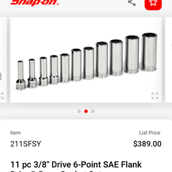 Snap on 3/8 sockets 3600