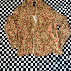 Basic Editions Floral Button Down - Size 1X