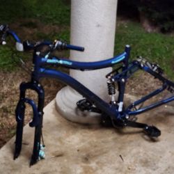 24"×16 Dual Suspension Mountain Bike Frame With Front Disc Break 