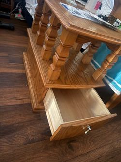 Oak side tables