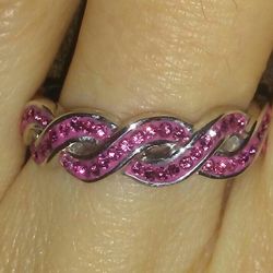 Very Pretty Sterling Silver Swarovski Crystal Ring!