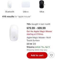 Apple Mouse For Laptop Or Tablet 