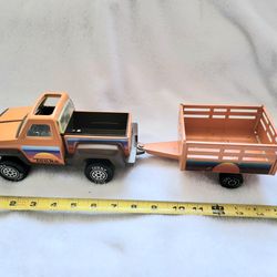 VINTAGE TONKA TOY METAL TRUCK WITH BED TRAILER