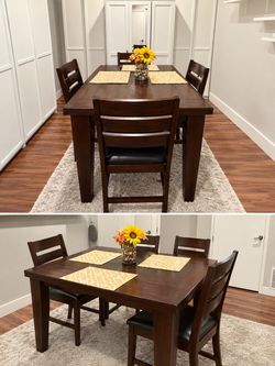 Real wood Dining table + 6 chairs