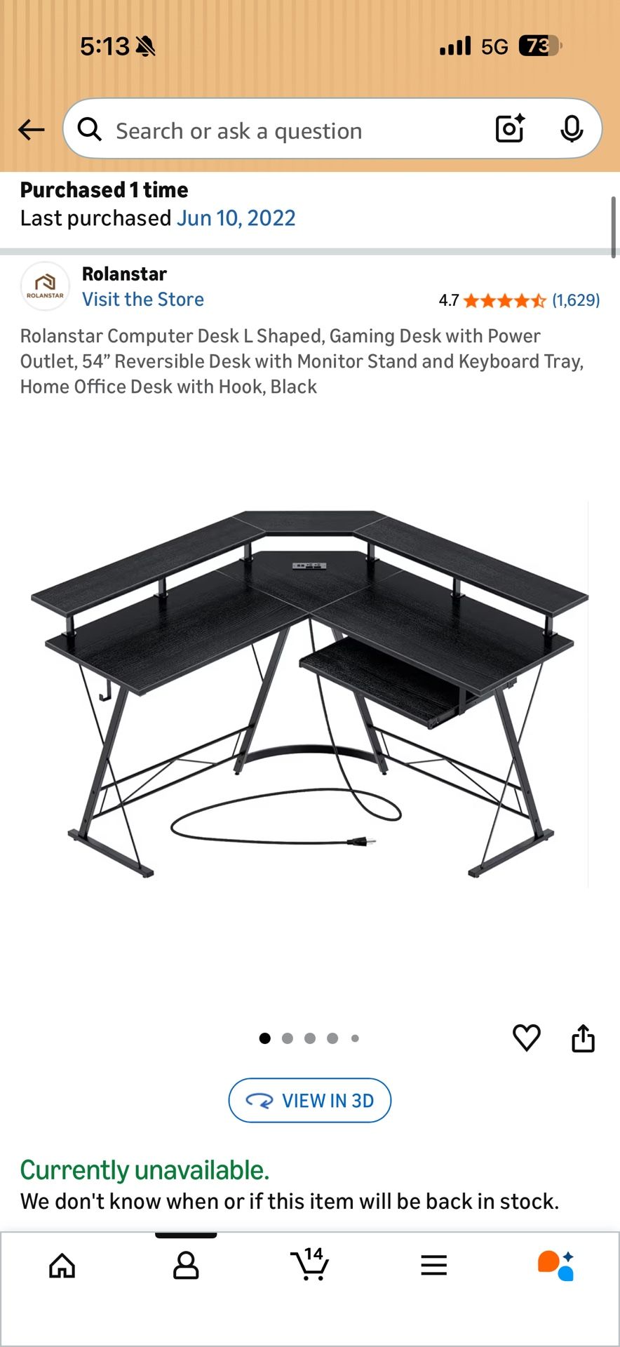 Large L shaped desk