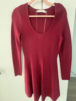 Zimmermann Knit Mini Dress Burgundy