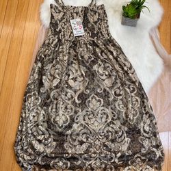 Women’s India Boutique Black and Gold Shimmer Dress Size M