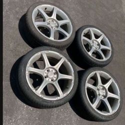 4 — 205/45r17 4x100 4x3.94 Stock Enkei Scion Xa Xb Ia Echo Miata Civic  Fit Corolla Wheels Rims Good 90% Treads Tires!!
