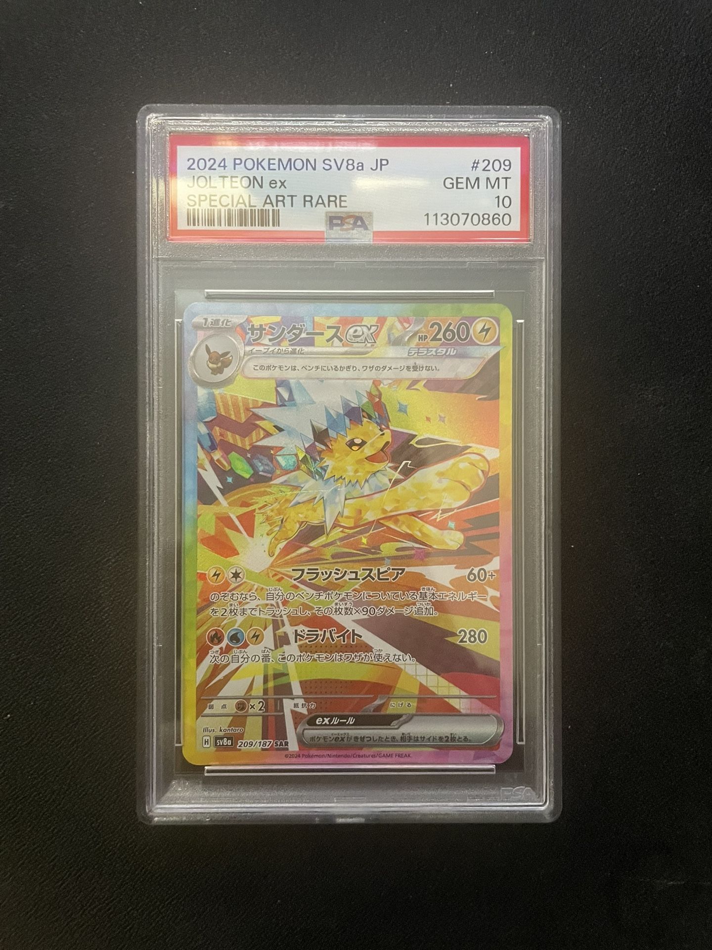PSA 10 GEM MINT Jolteon EX Special Art Rare Japanese #209