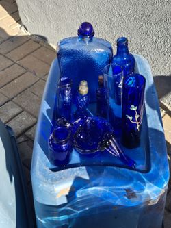 Cobalt Blue Glass Collection – Bottles & Vases**TAKING OFFERS **