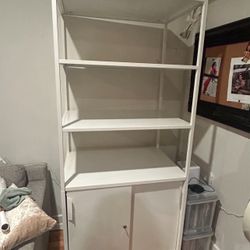 IKEA Trotten Locking Metal Cabinet & Bookshelf with sliding doors, white