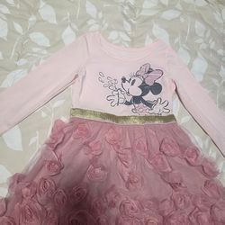 Minnie Mouse dress, size 2T(new without tags)/Vestido de Minnie Mouse para niña, talla 2 años