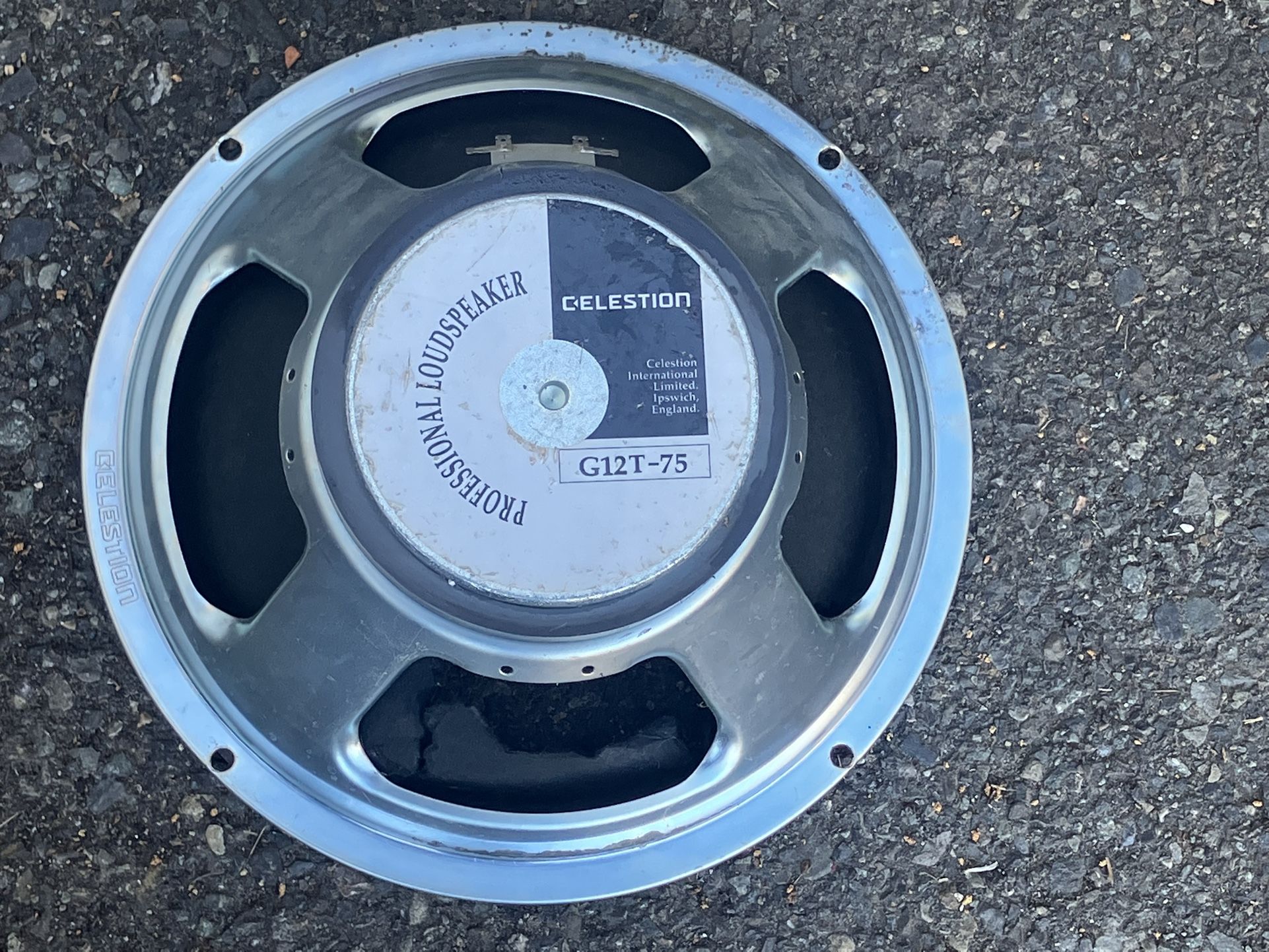 Blown As-IS Made in England Celestion G12T-75 75W, 12" Guitar Speaker.